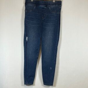 Spanx Jeans Women's M Distressed Jegging Shaping Stretch Pull-On Skinny Jean